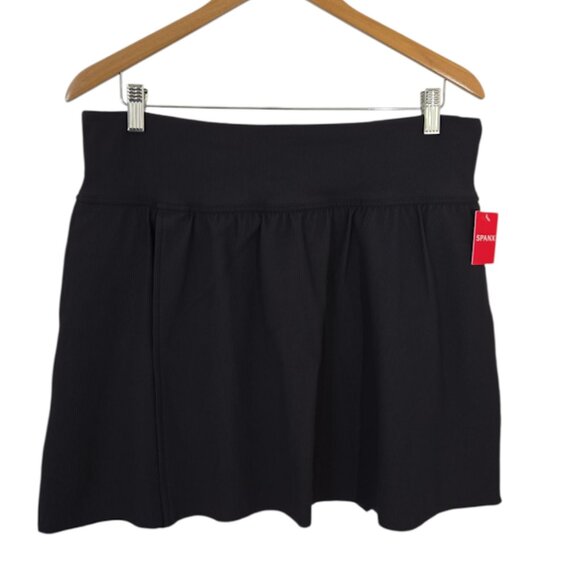 SPANX ACTIVEWEAR contour rib front slit skort black Size Xlarge NWT - Picture 1 of 7